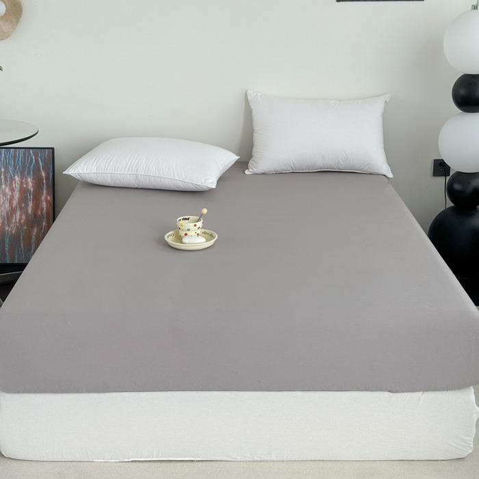 艾迪尚家纺 2025新款生态全棉纯棉磨毛印花单品系列-单床笠床笠单件 时光-灰