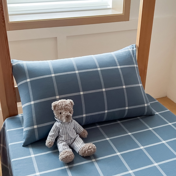 91家纺网 家纺一手货源 找家纺 九沐良品 2025新款全棉纯棉色织水洗棉学生三件套六件套大礼包 柏拉图兰