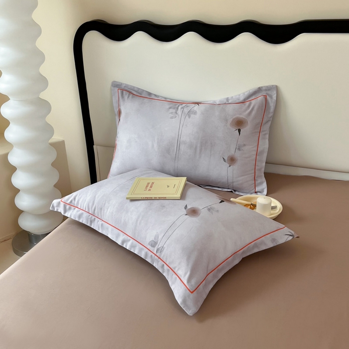 艾迪尚家纺 2025新款生态全棉纯棉磨毛印花单品系列-单枕套 爱意随风-咖