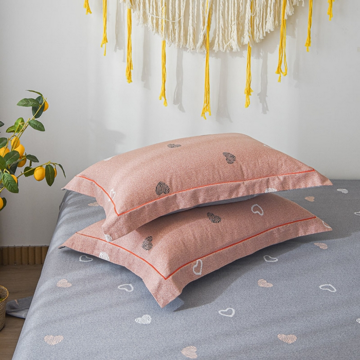 91家纺网 家纺一手货源 找家纺 艾迪尚家纺 2025新款生态全棉纯棉磨毛印花单品系列-单枕套 安吉拉-粉