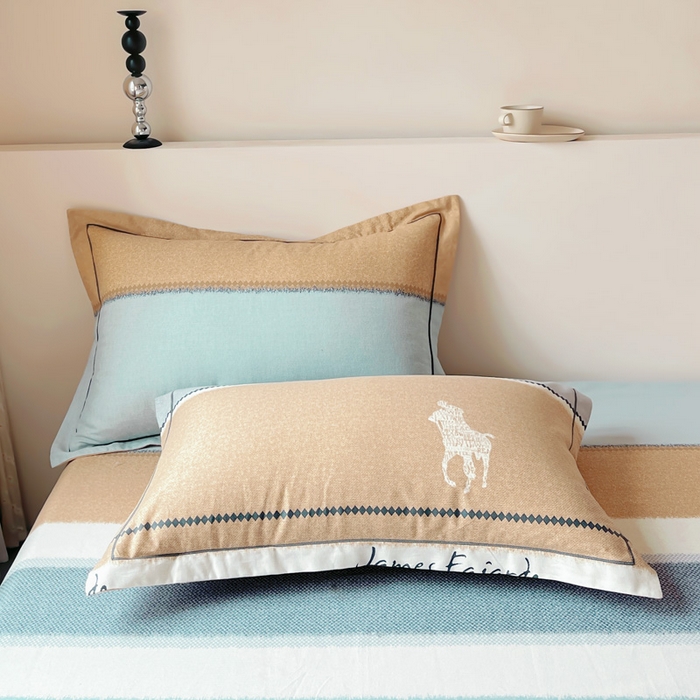 艾迪尚家纺 2025新款生态全棉纯棉磨毛印花单品系列-单枕套 普罗迪—兰