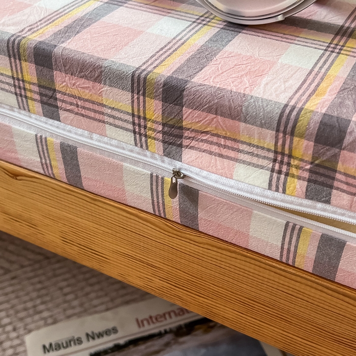 91家纺网 家纺一手货源 找家纺 九沐良品 2025新款全棉纯棉色织水洗棉学生三件套六件套大礼包 莫妮卡粉