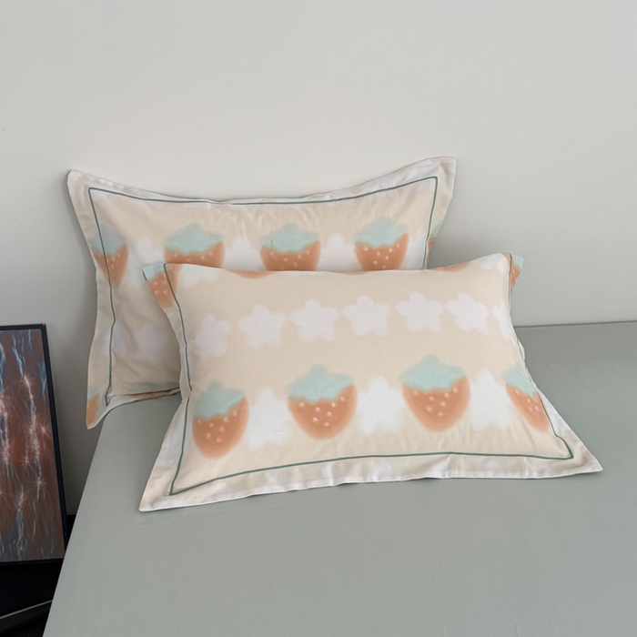 艾迪尚家纺 2025新款生态全棉纯棉磨毛印花单品系列-单枕套 小甜甜-黄