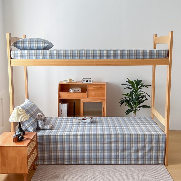 91家纺网 家纺一手货源 找家纺 九沐良品 2025新款全棉纯棉色织水洗棉学生三件套六件套大礼包 莫妮卡兰