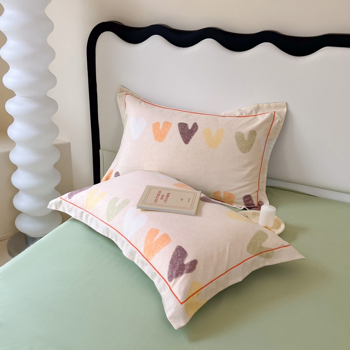 艾迪尚家纺 2025新款生态全棉纯棉磨毛印花单品系列-单枕套 字母韵味