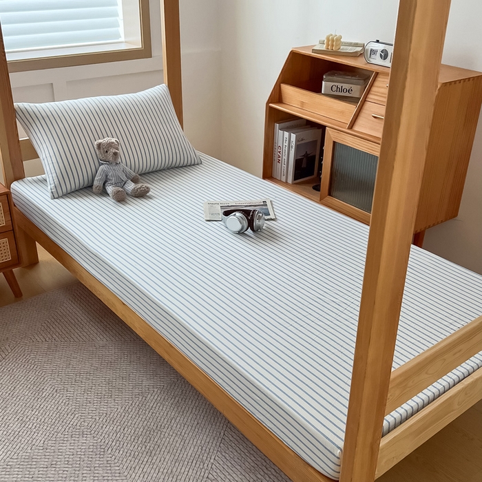 91家纺网 家纺一手货源 找家纺 九沐良品 2025新款全棉纯棉色织水洗棉学生三件套六件套大礼包 青春-海兰