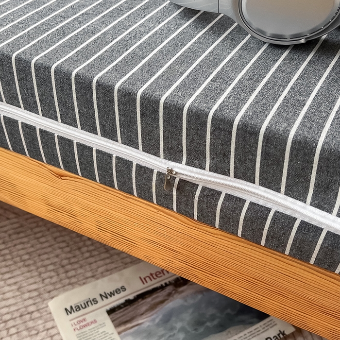 91家纺网 家纺一手货源 找家纺 九沐良品 2025新款全棉纯棉色织水洗棉学生三件套六件套大礼包 中灰条