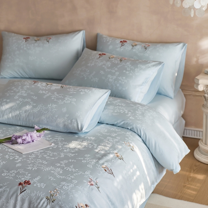 91家纺网 家纺一手货源 找家纺 （总）初拾 2025新款全棉纯棉提花刺绣系列—栀子花信