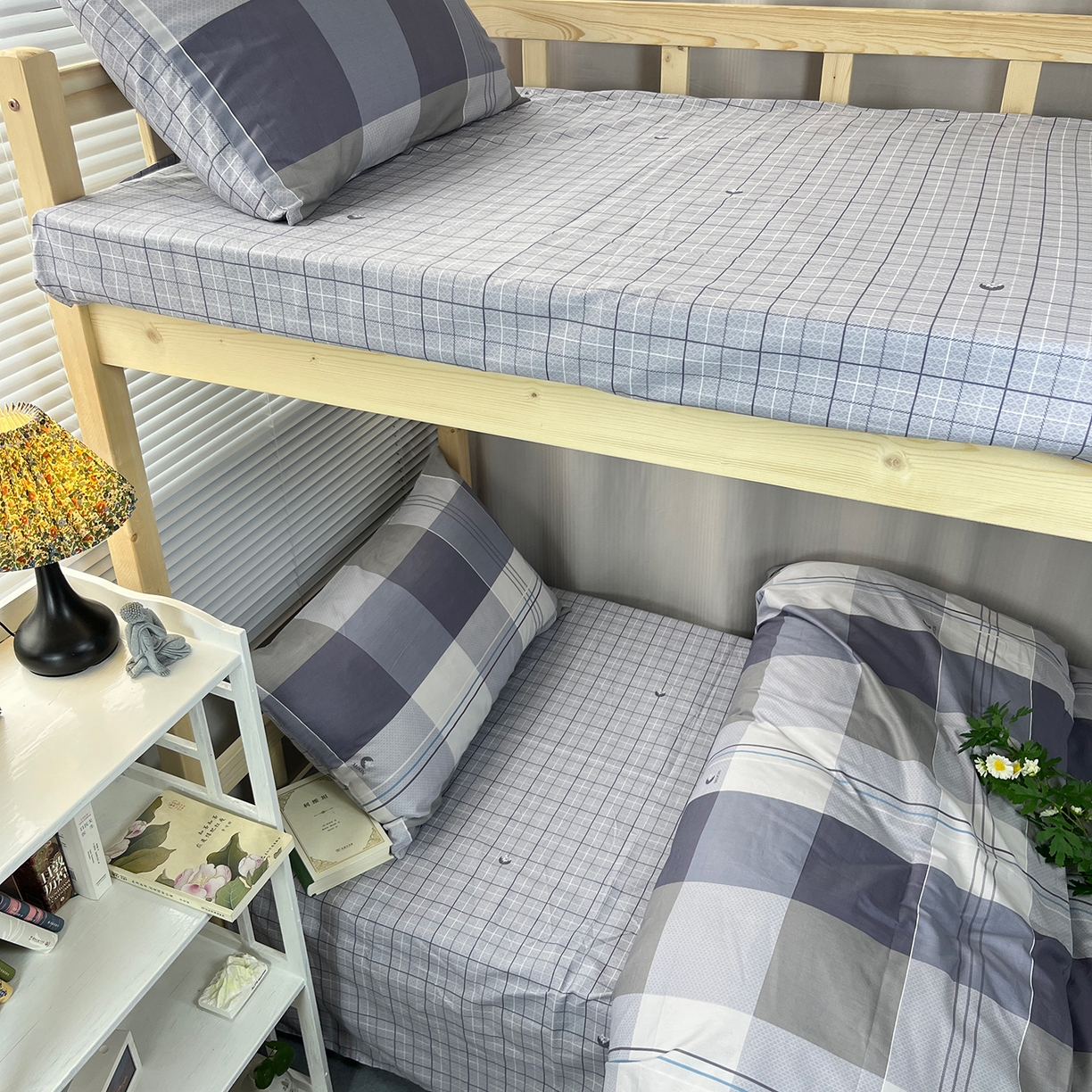 91家纺网 家纺一手货源 找家纺 云梦2025新款全棉印花学生宿舍套件 薄荷夏夜