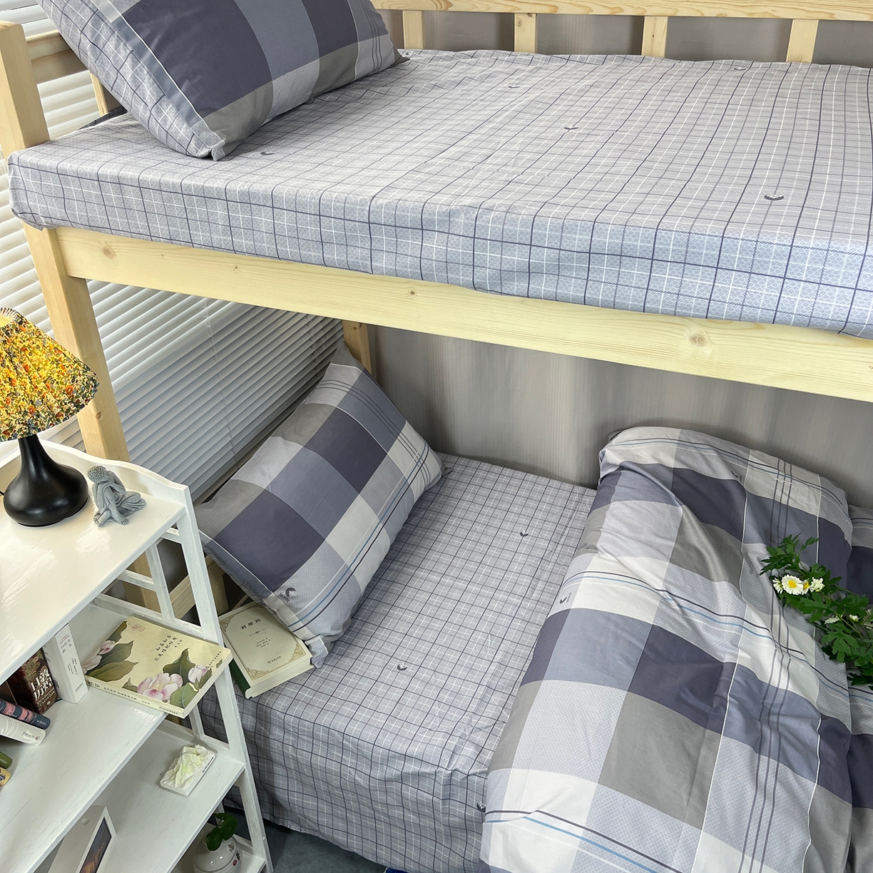 91家纺网 家纺一手货源 找家纺 云梦2025新款全棉印花学生宿舍套件 薄荷夏夜