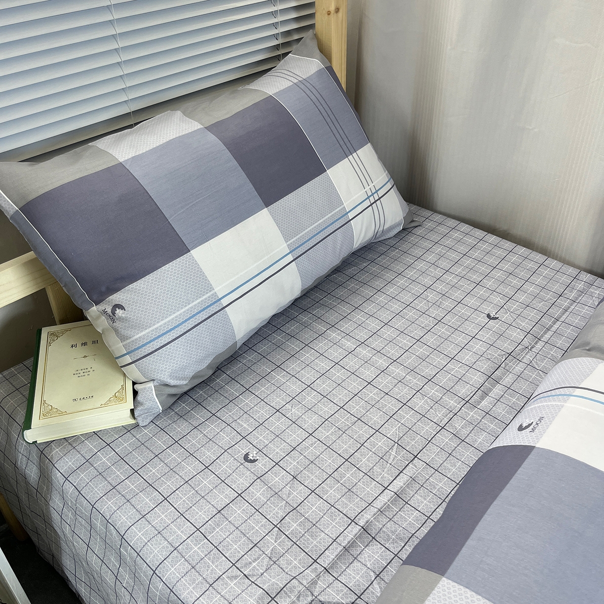 91家纺网 家纺一手货源 找家纺 云梦2025新款全棉印花学生宿舍套件 薄荷夏夜