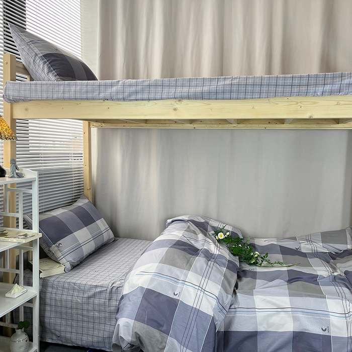 91家纺网 家纺一手货源 找家纺 云梦2025新款全棉印花学生宿舍套件 薄荷夏夜