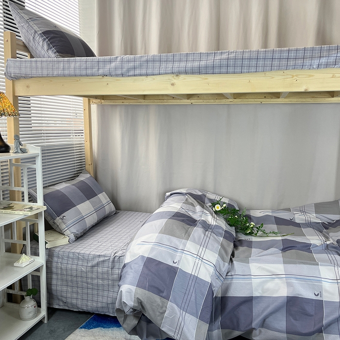 91家纺网 家纺一手货源 找家纺 云梦2025新款全棉印花学生宿舍套件 薄荷夏夜