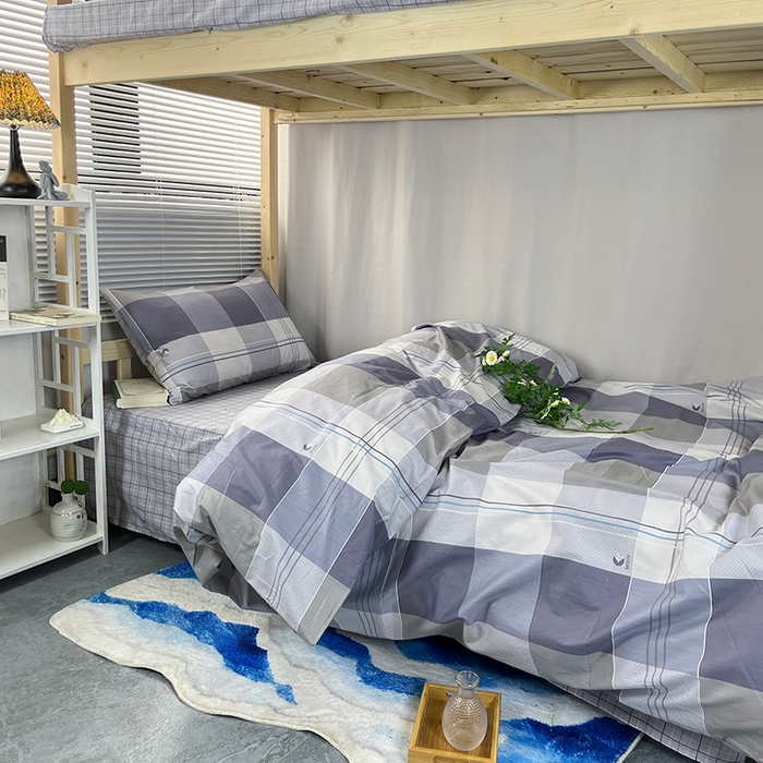 91家纺网 家纺一手货源 找家纺 云梦2025新款全棉印花学生宿舍套件 薄荷夏夜