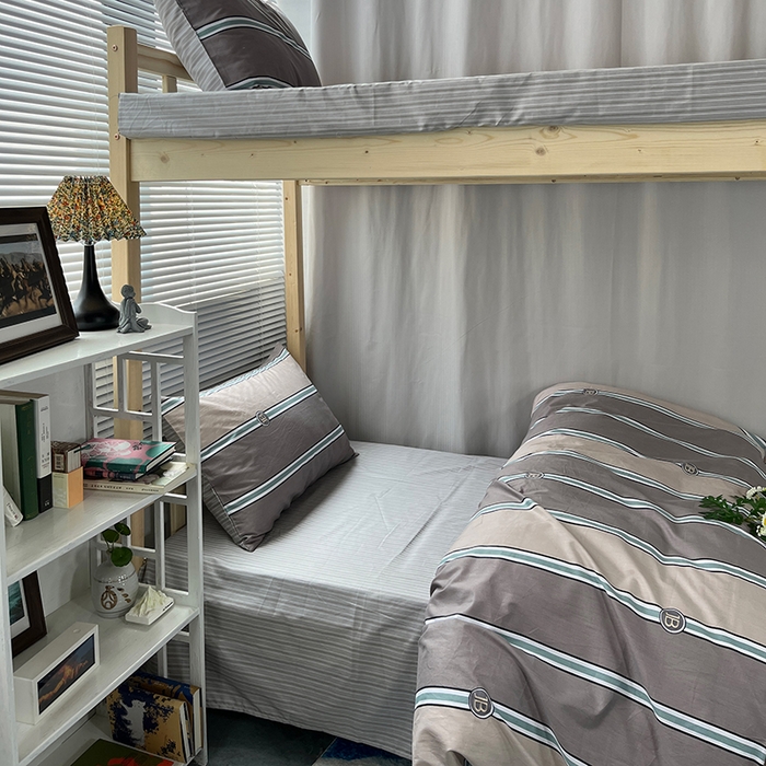 91家纺网 家纺一手货源 找家纺 云梦2025新款全棉印花学生宿舍套件 潮流前线