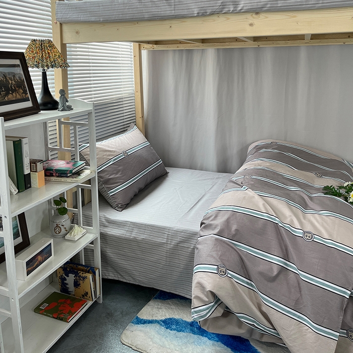 91家纺网 家纺一手货源 找家纺 云梦2025新款全棉印花学生宿舍套件 潮流前线