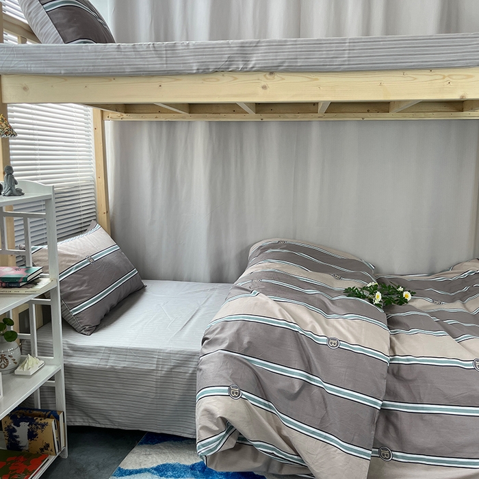 91家纺网 家纺一手货源 找家纺 云梦2025新款全棉印花学生宿舍套件 潮流前线