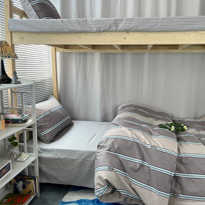 91家纺网 家纺一手货源 找家纺 云梦2025新款全棉印花学生宿舍套件 潮流前线