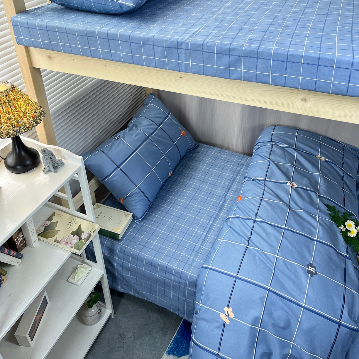 91家纺网 家纺一手货源 找家纺 云梦2025新款全棉印花学生宿舍套件 被卷青年