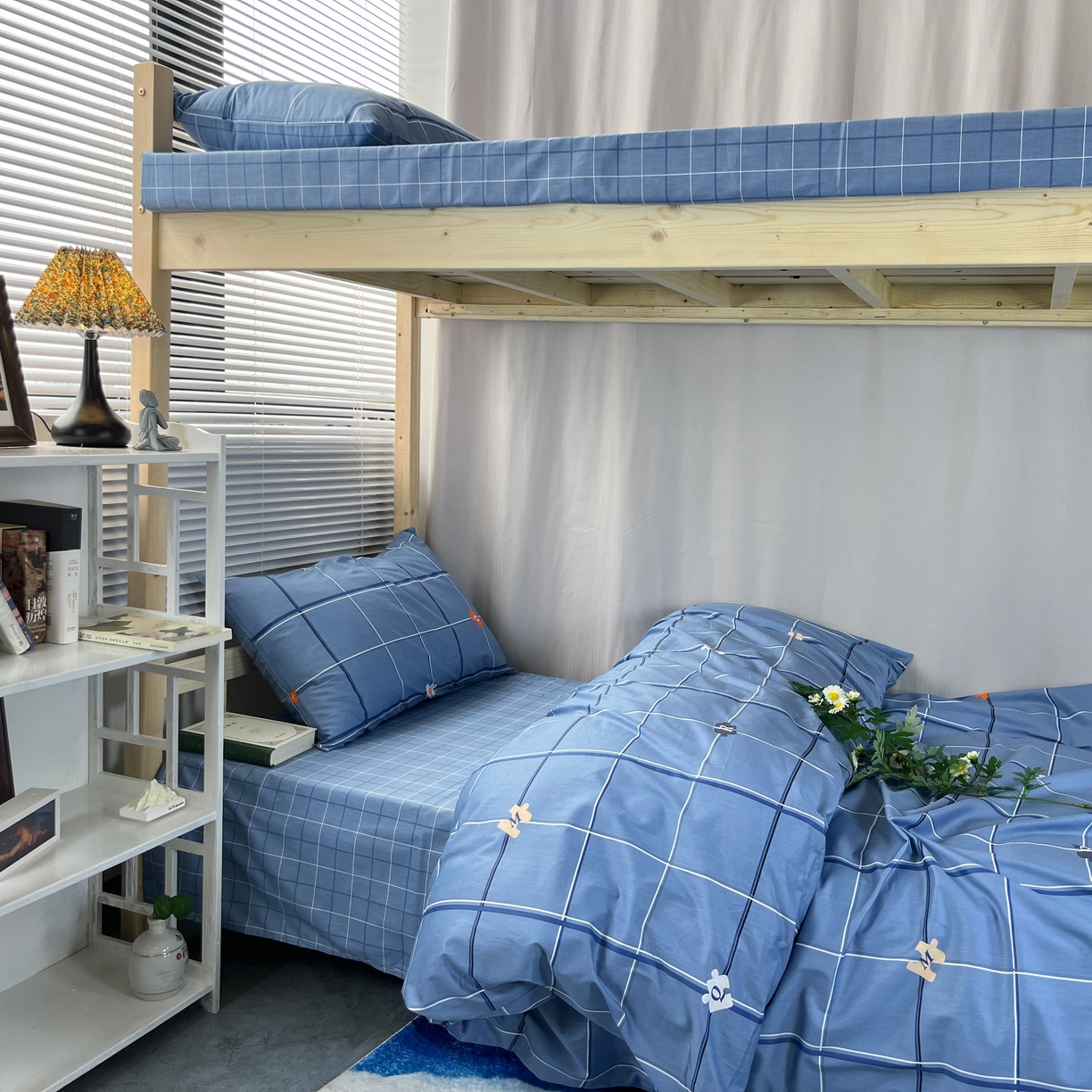 91家纺网 家纺一手货源 找家纺 云梦2025新款全棉印花学生宿舍套件 被卷青年