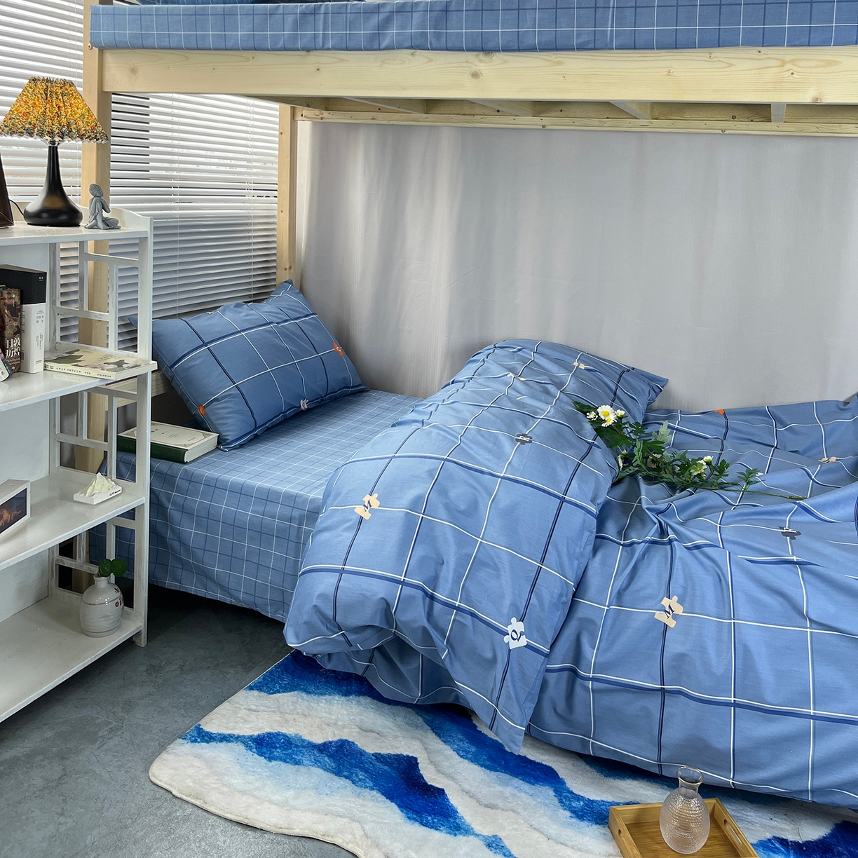 91家纺网 家纺一手货源 找家纺 云梦2025新款全棉印花学生宿舍套件 被卷青年