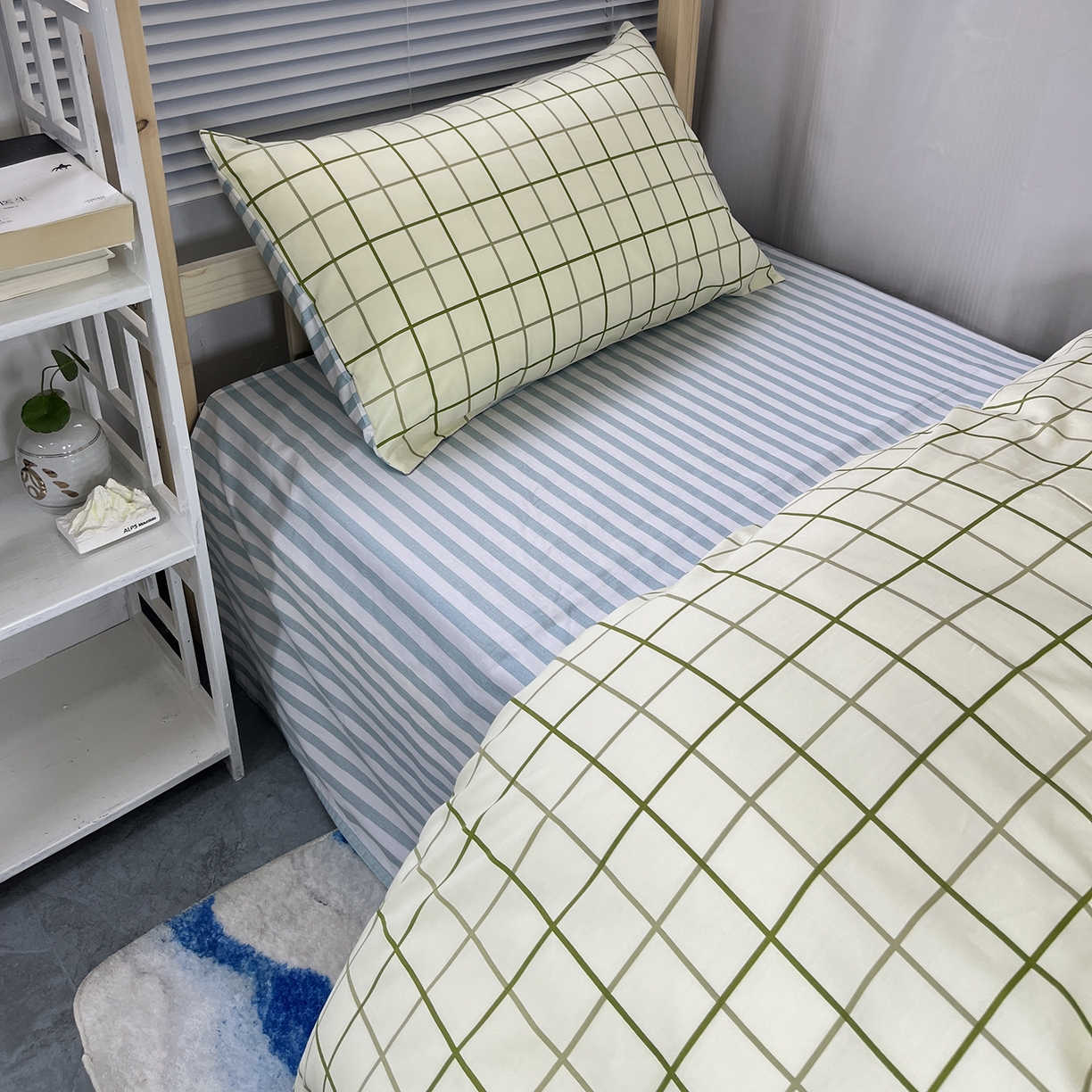 91家纺网 家纺一手货源 找家纺 云梦2025新款全棉印花学生宿舍套件 点名打卡