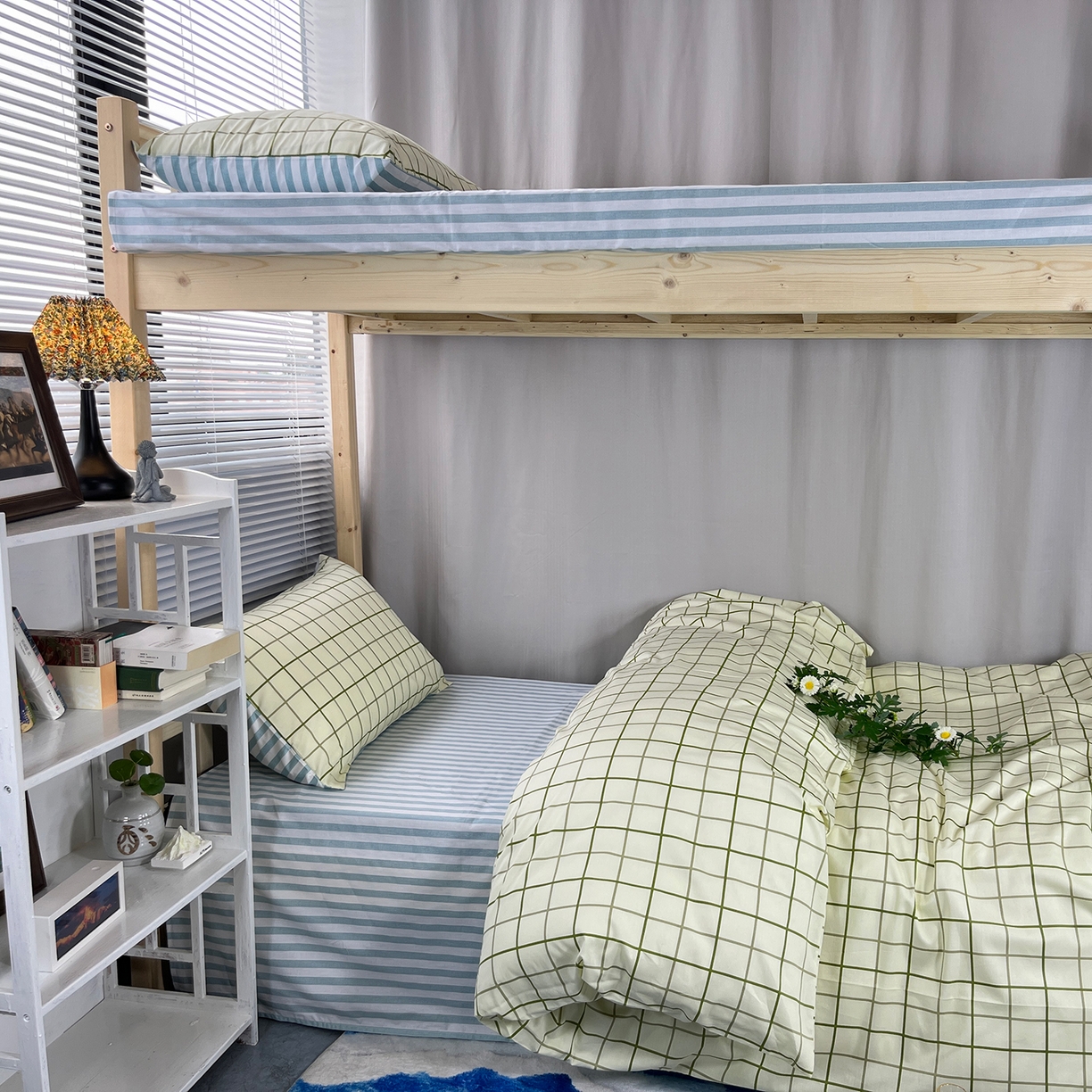 91家纺网 家纺一手货源 找家纺 云梦2025新款全棉印花学生宿舍套件 点名打卡