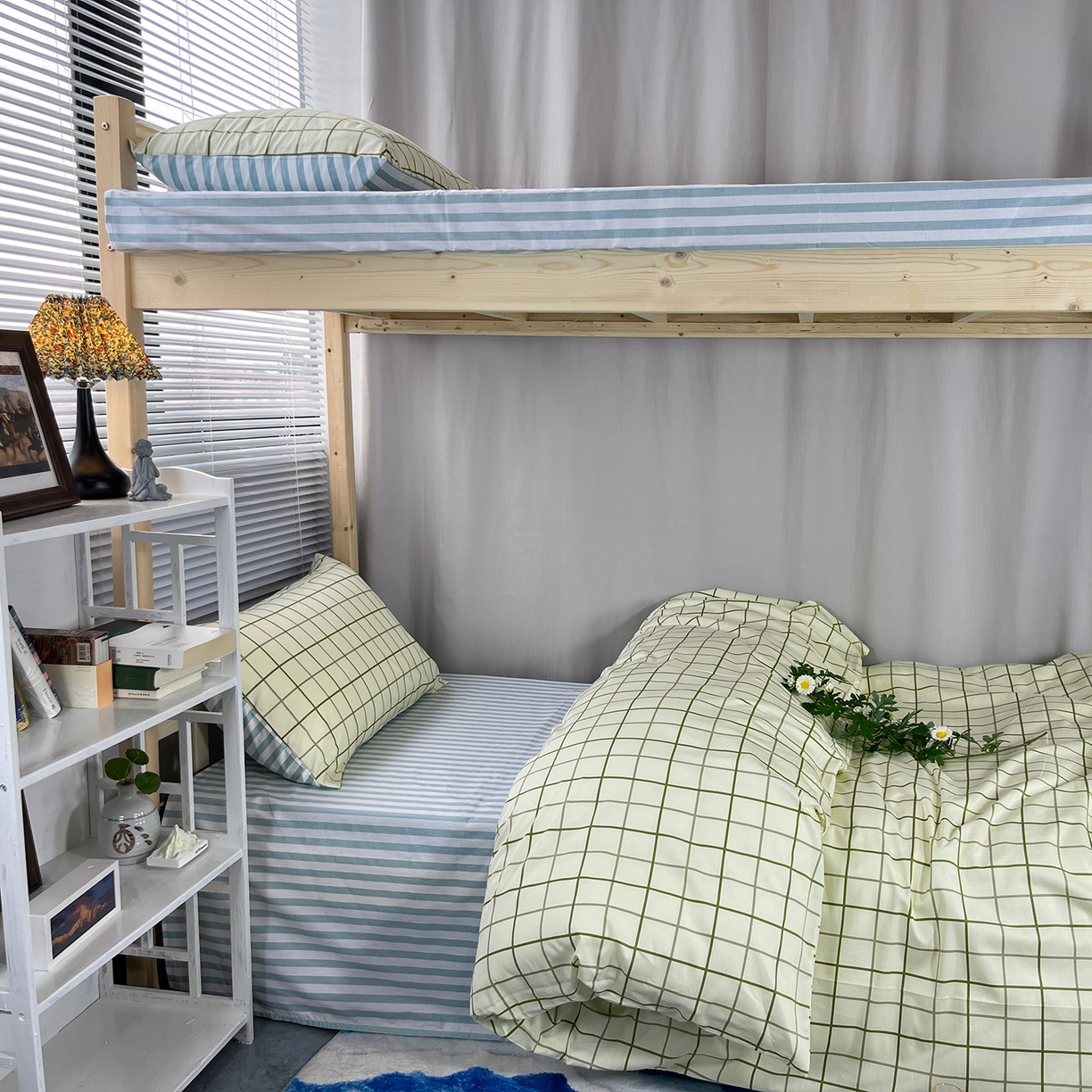 91家纺网 家纺一手货源 找家纺 云梦2025新款全棉印花学生宿舍套件 点名打卡