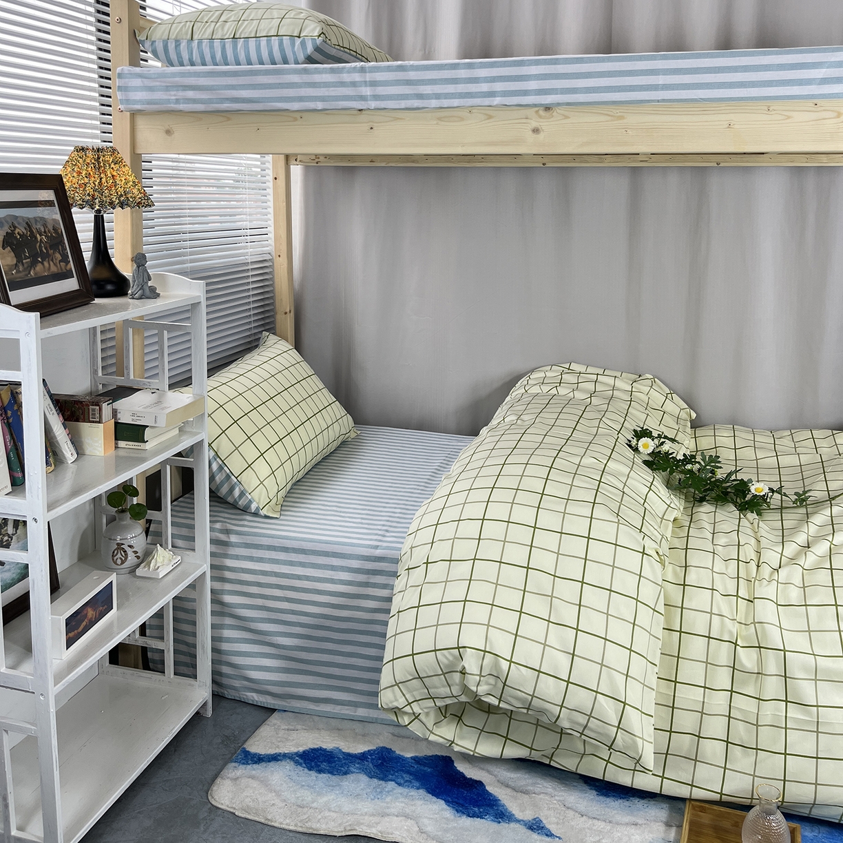 91家纺网 家纺一手货源 找家纺 云梦2025新款全棉印花学生宿舍套件 点名打卡