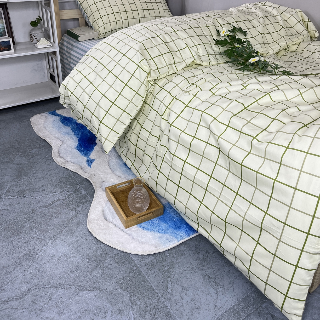 91家纺网 家纺一手货源 找家纺 云梦2025新款全棉印花学生宿舍套件 点名打卡