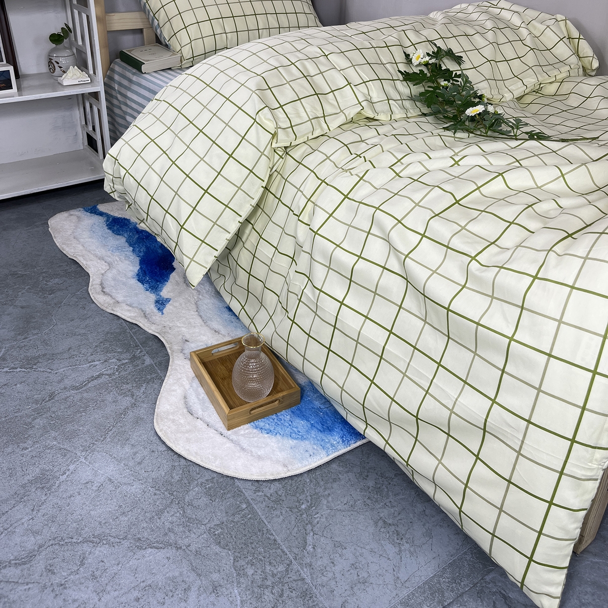 91家纺网 家纺一手货源 找家纺 云梦2025新款全棉印花学生宿舍套件 点名打卡