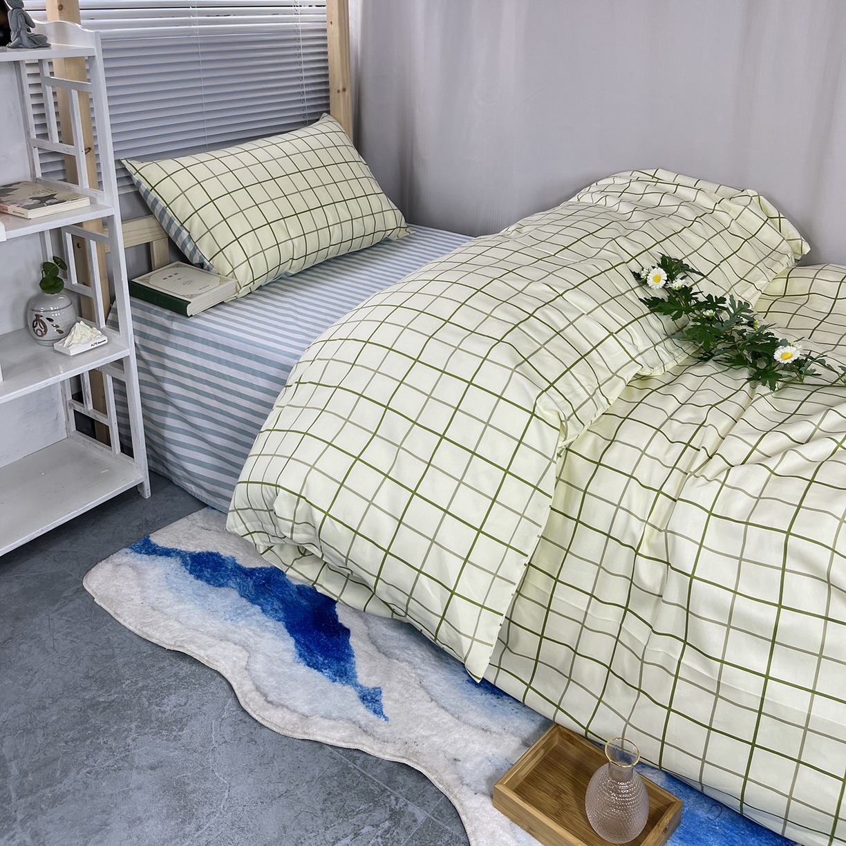 91家纺网 家纺一手货源 找家纺 云梦2025新款全棉印花学生宿舍套件 点名打卡