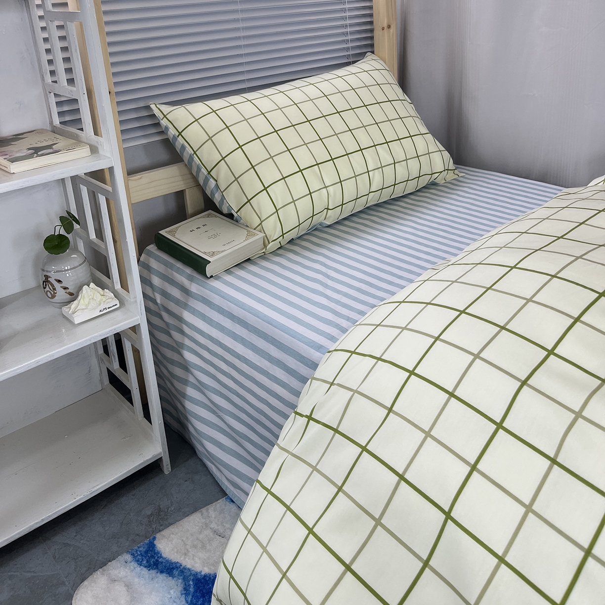 91家纺网 家纺一手货源 找家纺 云梦2025新款全棉印花学生宿舍套件 点名打卡