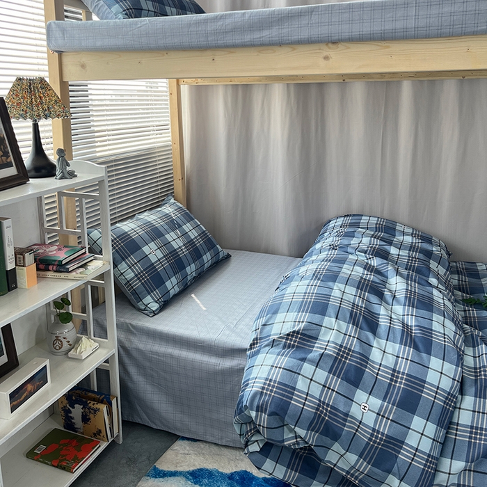 91家纺网 家纺一手货源 找家纺 云梦2025新款全棉印花学生宿舍套件 防污盾牌