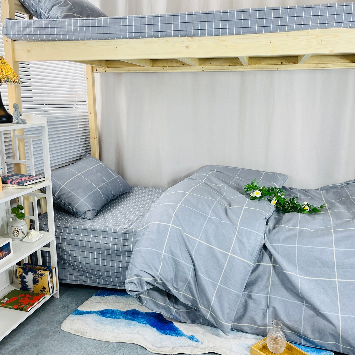 91家纺网 家纺一手货源 找家纺 云梦2025新款全棉印花学生宿舍套件 格调