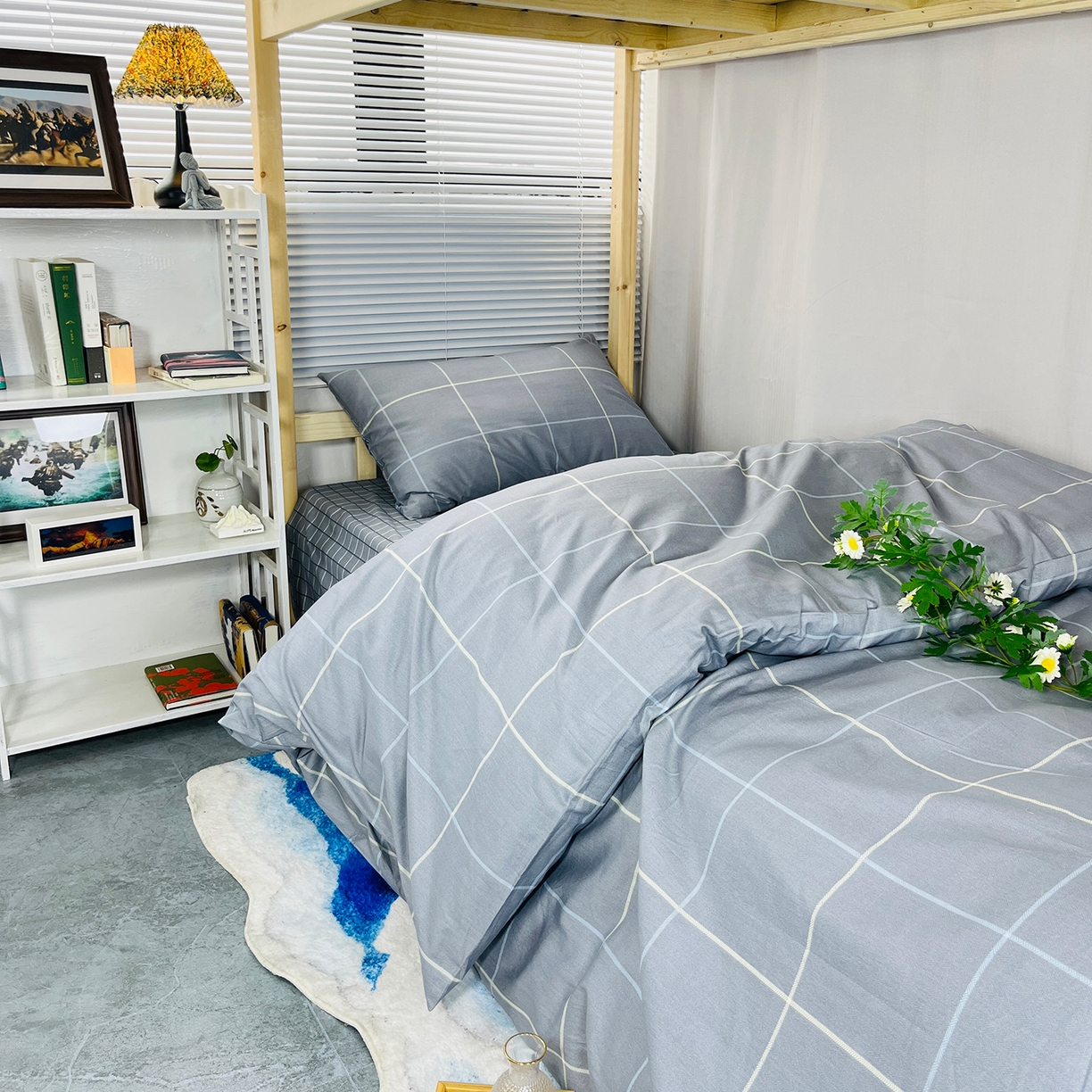 91家纺网 家纺一手货源 找家纺 云梦2025新款全棉印花学生宿舍套件 格调