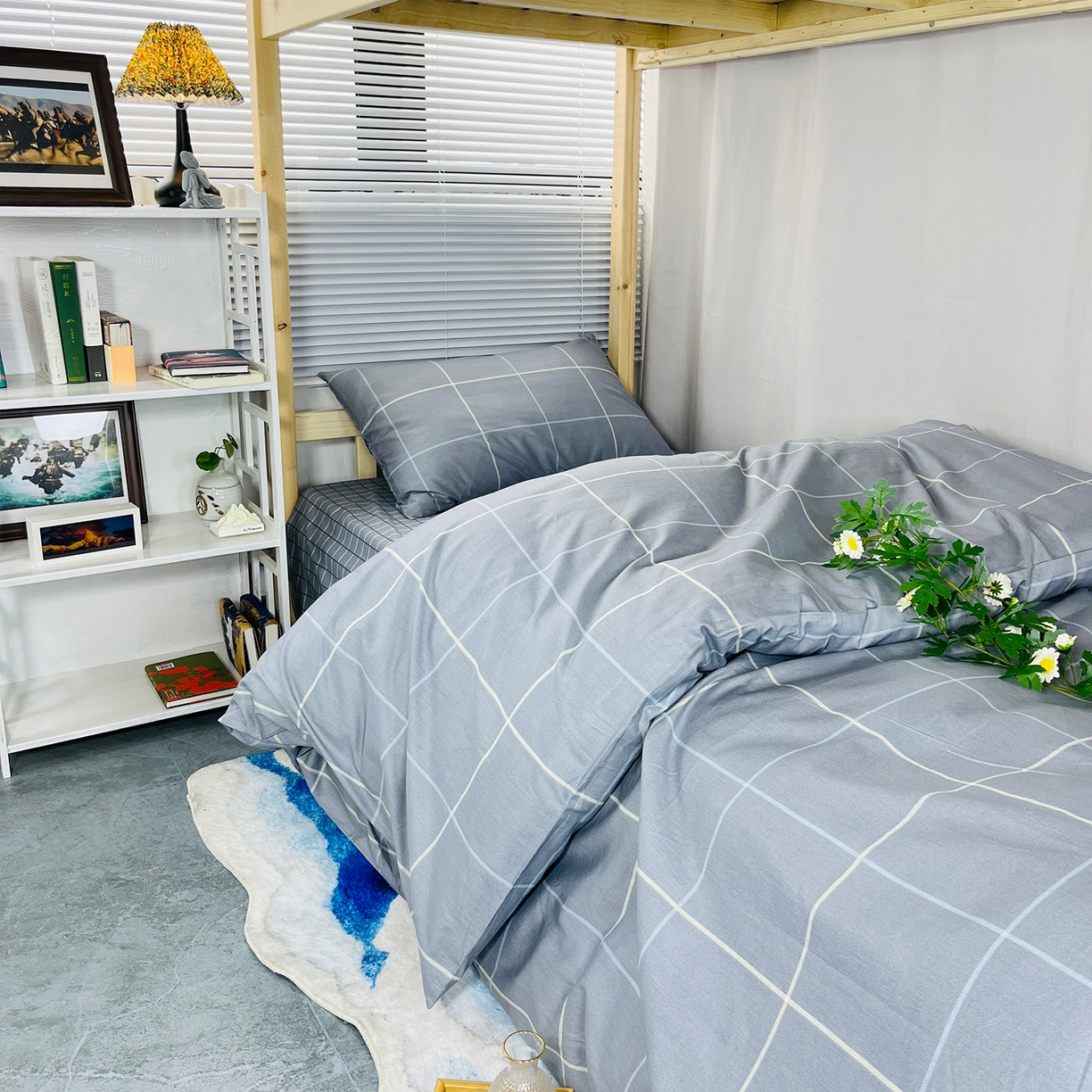 91家纺网 家纺一手货源 找家纺 云梦2025新款全棉印花学生宿舍套件 格调