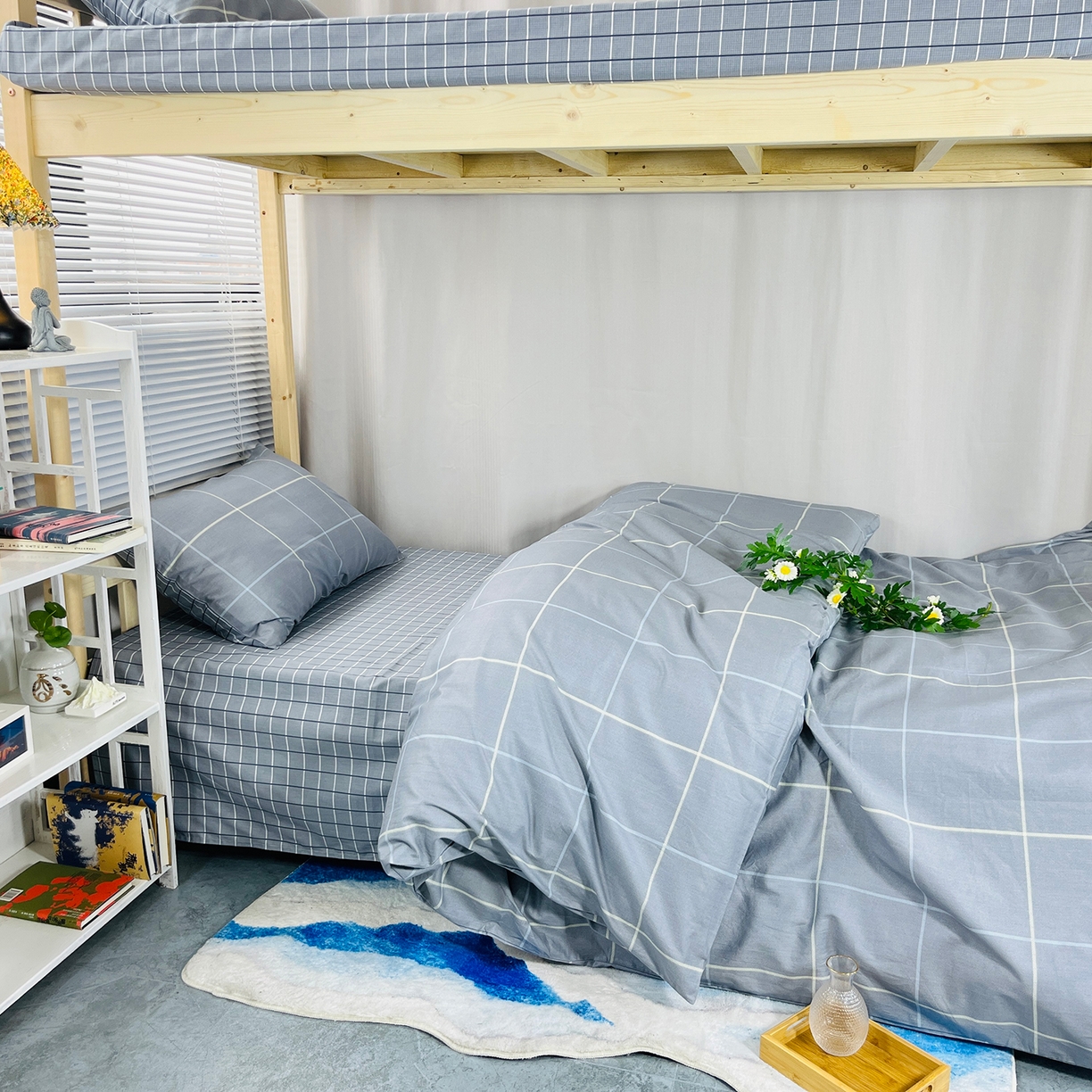 91家纺网 家纺一手货源 找家纺 云梦2025新款全棉印花学生宿舍套件 格调