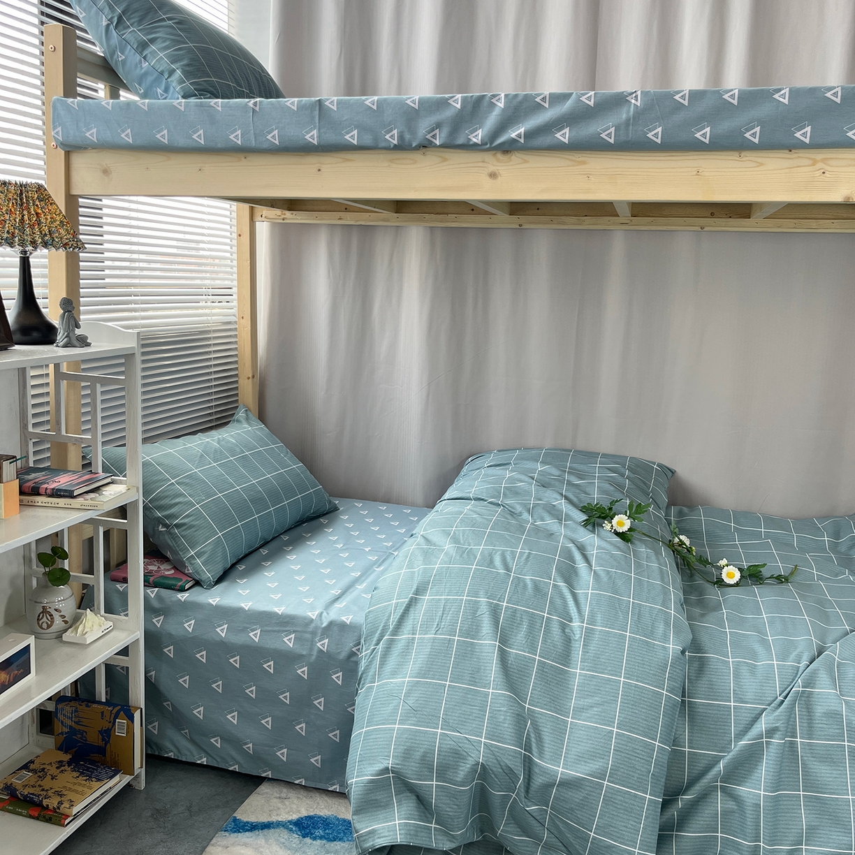 91家纺网 家纺一手货源 找家纺 云梦2025新款全棉印花学生宿舍套件 格调生活