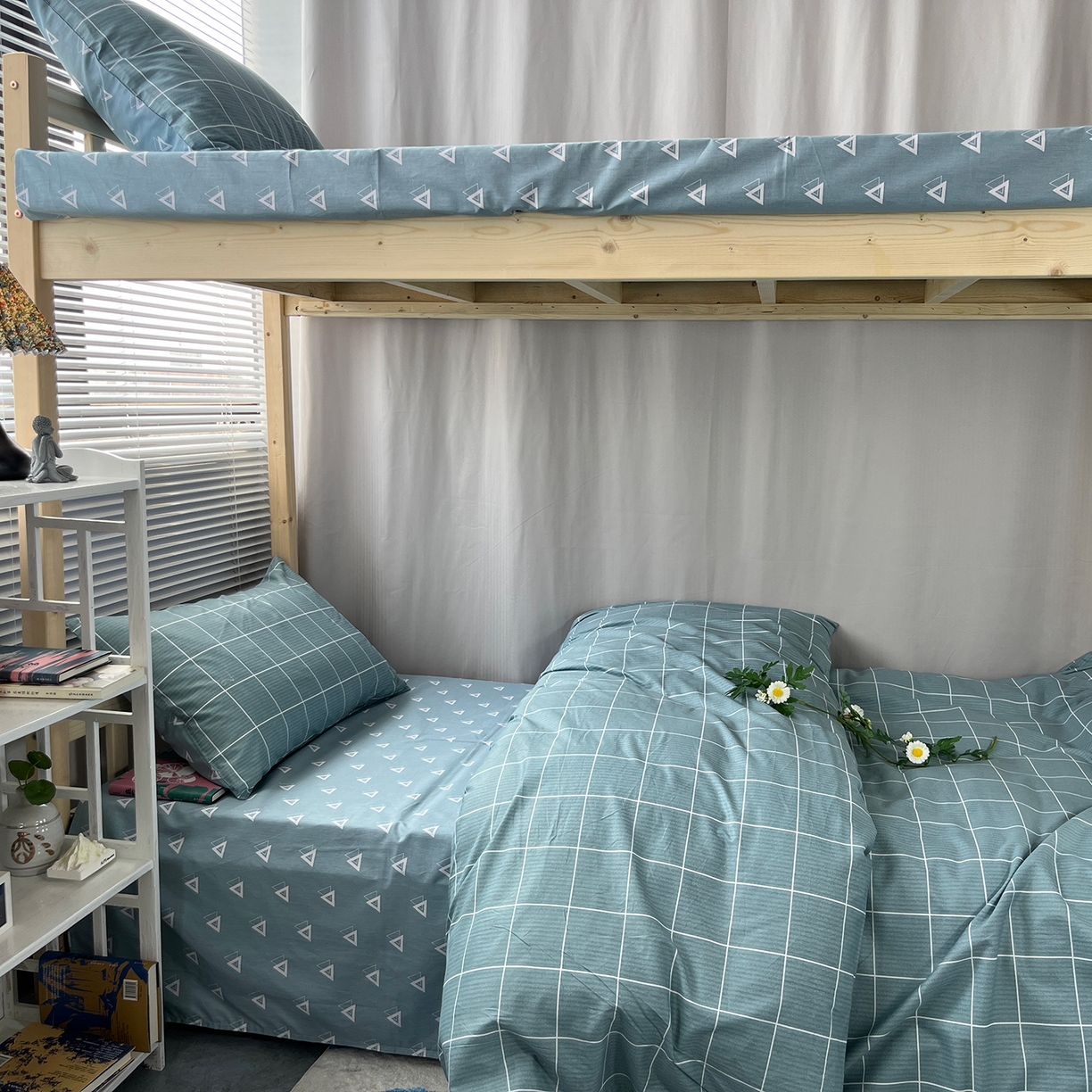 91家纺网 家纺一手货源 找家纺 云梦2025新款全棉印花学生宿舍套件 格调生活