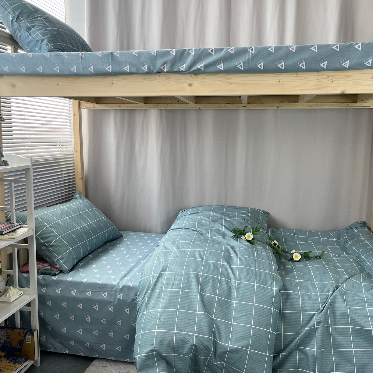 91家纺网 家纺一手货源 找家纺 云梦2025新款全棉印花学生宿舍套件 格调生活