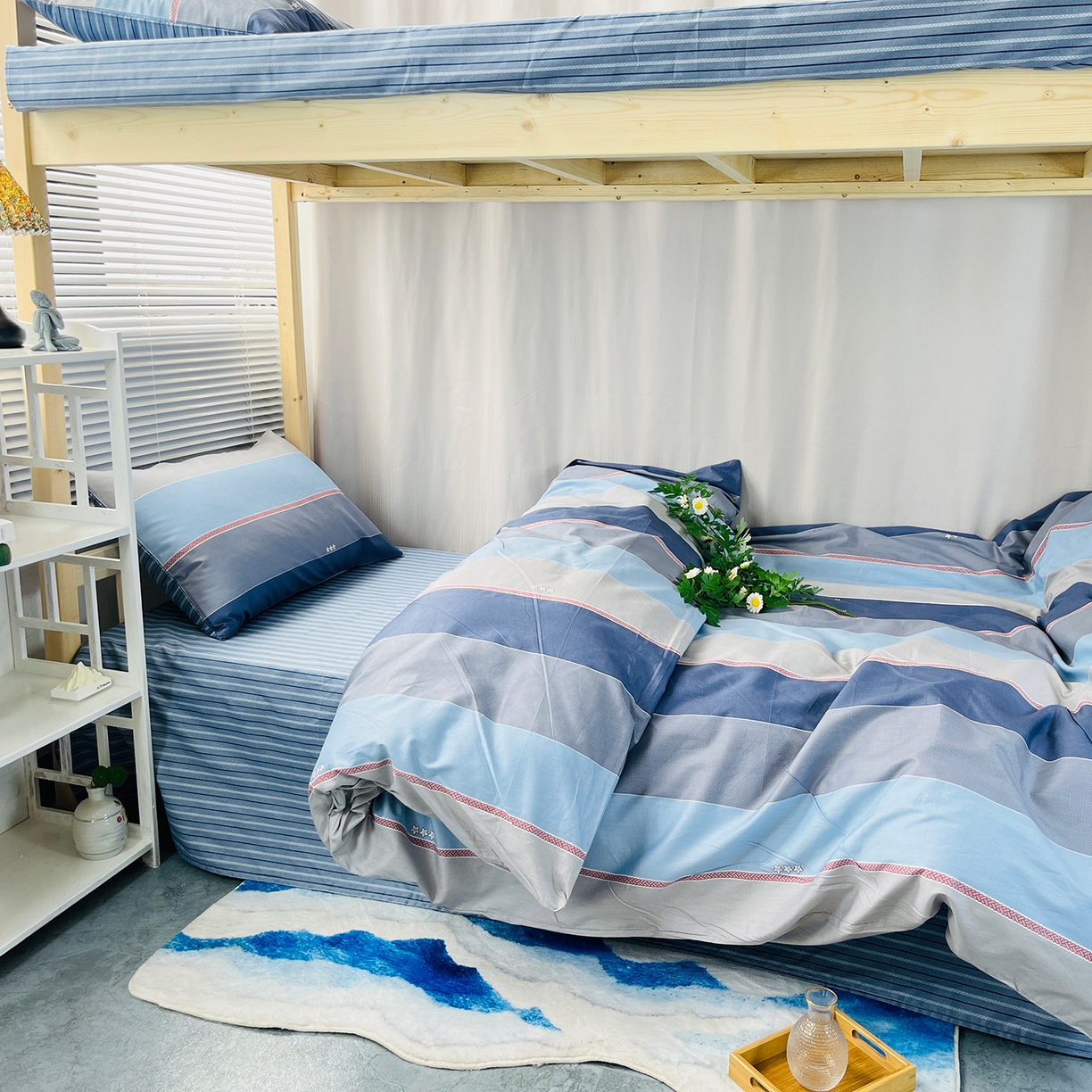 91家纺网 家纺一手货源 找家纺 （总）云梦13372全棉学生宿舍纯棉三六件套全棉三件套源头工厂常年有货