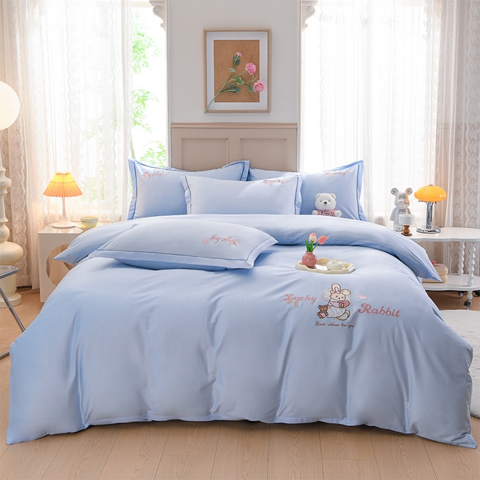 91家纺网 家纺一手货源 找家纺 （总）登登家纺 2025新款A类长绒棉刺绣四件套-卡通