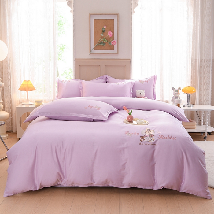 91家纺网 家纺一手货源 找家纺 （总）登登家纺 2025新款A类长绒棉刺绣四件套-卡通