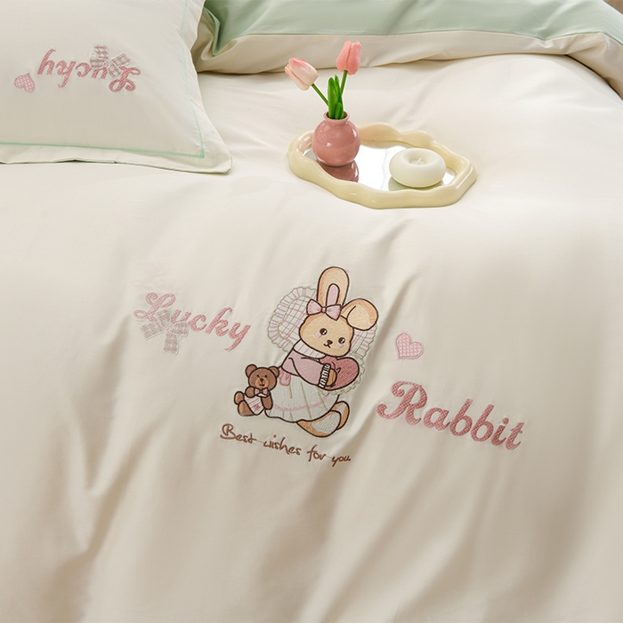 91家纺网 家纺一手货源 找家纺 （总）登登家纺 2025新款A类长绒棉刺绣四件套-卡通