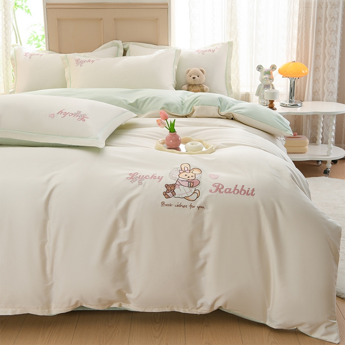 91家纺网 家纺一手货源 找家纺 （总）登登家纺 2025新款A类长绒棉刺绣四件套-卡通