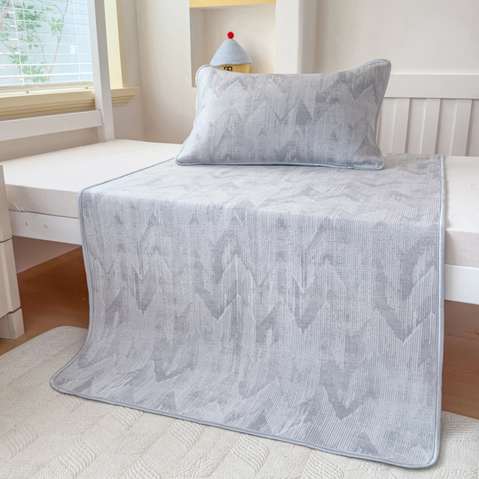 小萌虎 2025新款亲肤舒适学生宿舍凉席PE凉感凉席席子 学生款山溪-灰