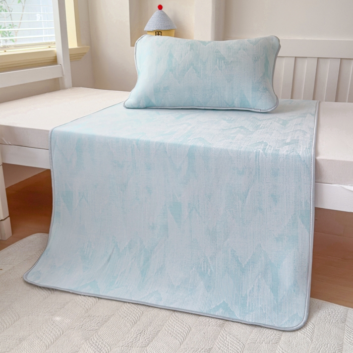 小萌虎 2025新款亲肤舒适学生宿舍凉席PE凉感凉席席子 学生款山溪-蓝