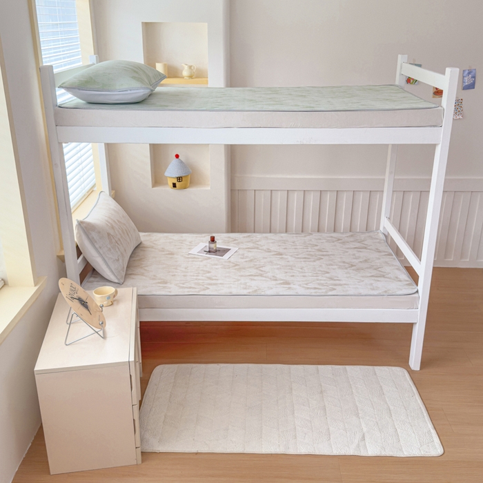 91家纺网 家纺一手货源 找家纺 小萌虎 2025新款亲肤舒适学生宿舍凉席PE凉感凉席席子 学生款山溪-咖