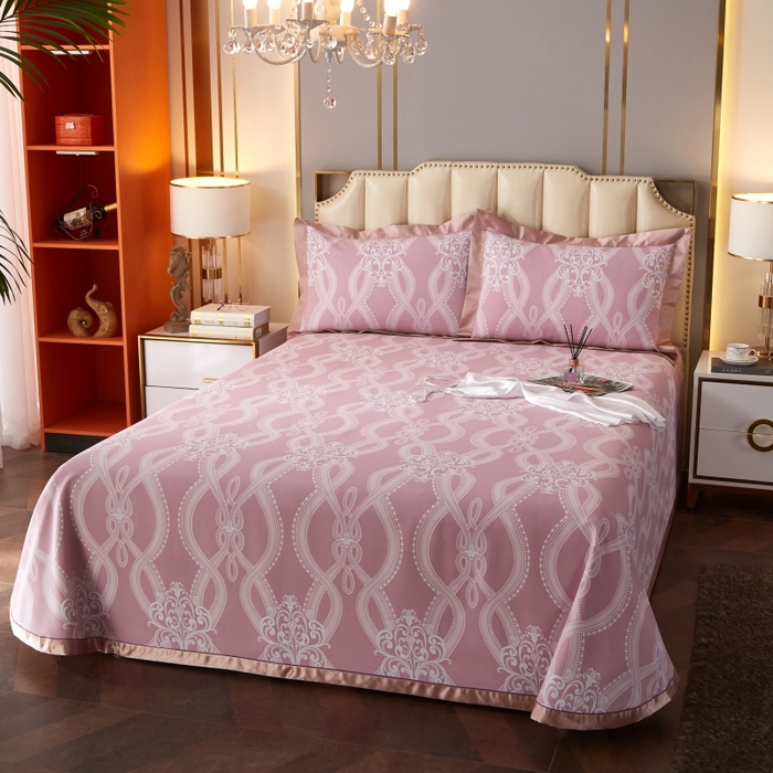 91家纺网 家纺一手货源 找家纺 （总）威克凯丽 2025新款活性印花款纯竹纤维软凉席三件套